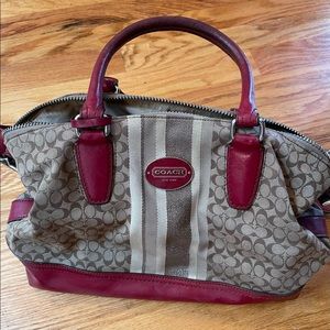 Coach red leather purse